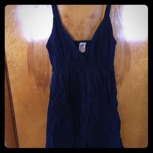 Never worn Navy V Neck Empire Eyelet Dress